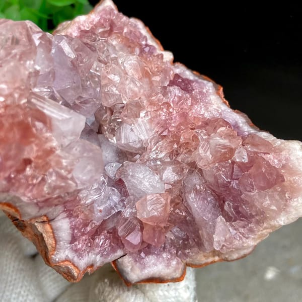 Two-tone pink quartz pocket with red rim from Argentina, view 5 of 8