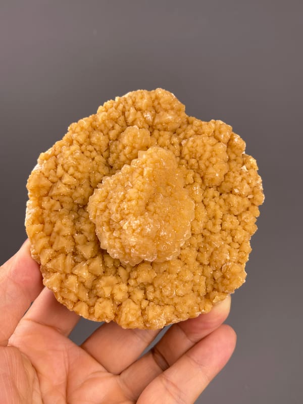 Unidentified specimen from Yunnan, China: whole golden rosette with a projecting central mound.