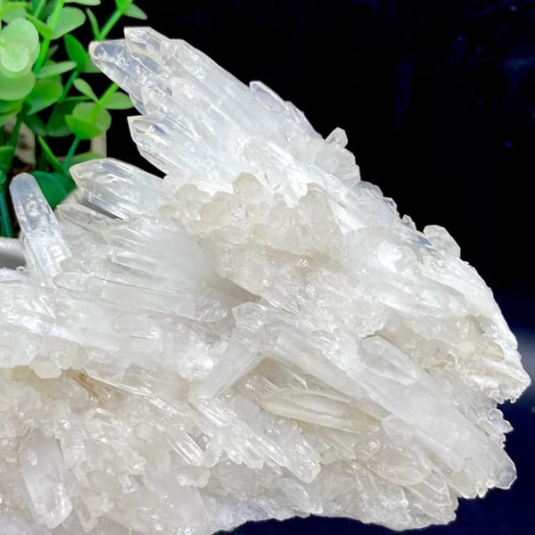 Plate of clear white quartz points from Jinkouhe, Sichuan, China, view 4 of 9